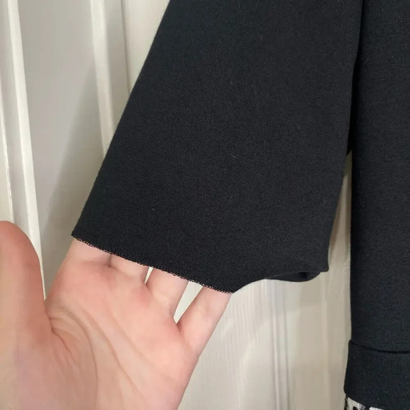 TED BAKER Johan Mixed Media Dress Houndstooth Black White Ted 6 US Plus Size 2X - Picture 6 of 8